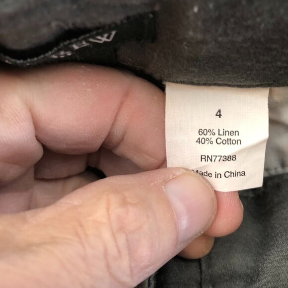 J. Crew Women's Linen Blend Pants Size 4 Wide Leg Casual Tie-Waist Mid Rise Trou - Picture 3 of 13